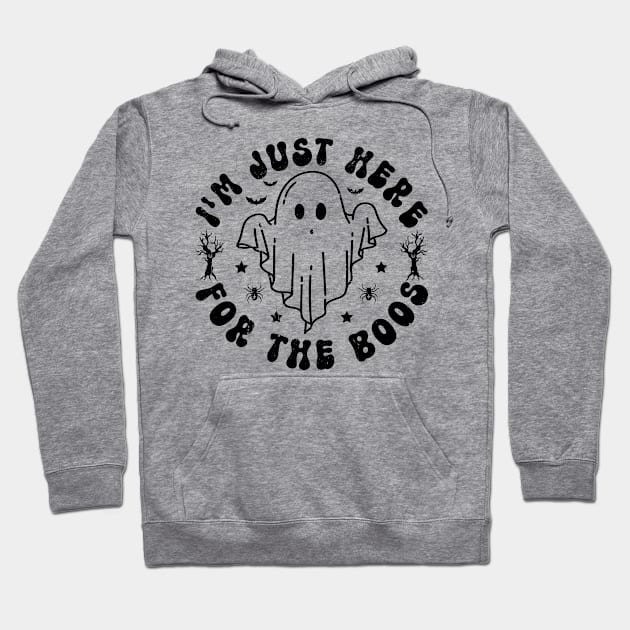 I'm Just Here For The Boos Halloween Ghost Cute Funny Hoodie by KRMOSH